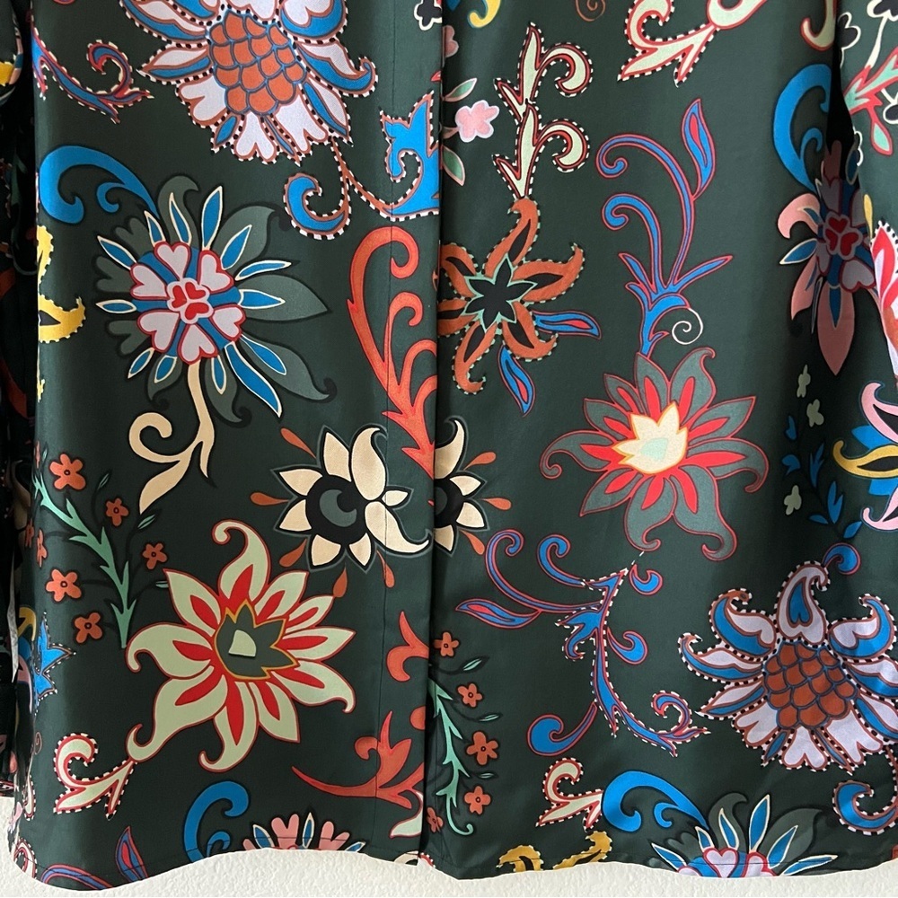 Tory Burch 100% Silk Floral Print Long Sleeve Button Down Blouse Top 8 - Picture 8 of 16